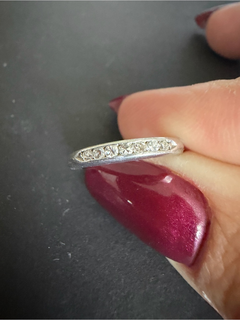 Silver-Tone Crystal Ring Size 4.5 Like New